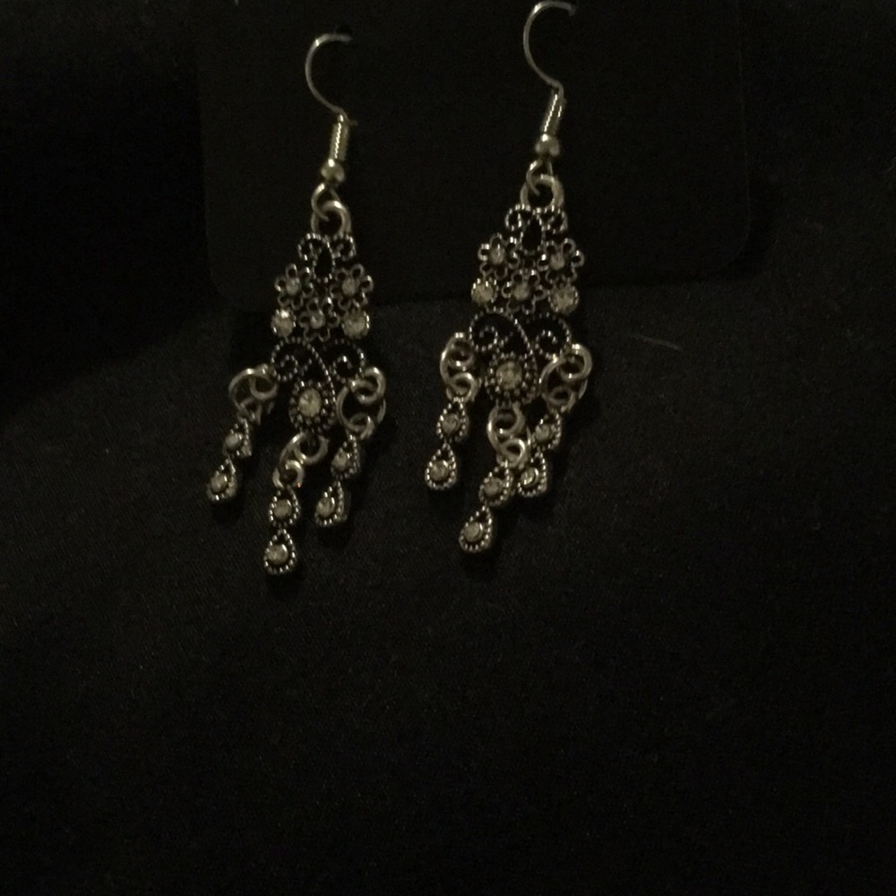 Bling white earrings